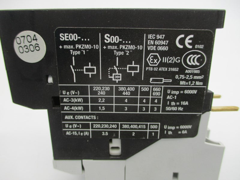 KLOCKNER MOELLER S00-11-PKZ0 SER. 01 24VDC 16A NSNP