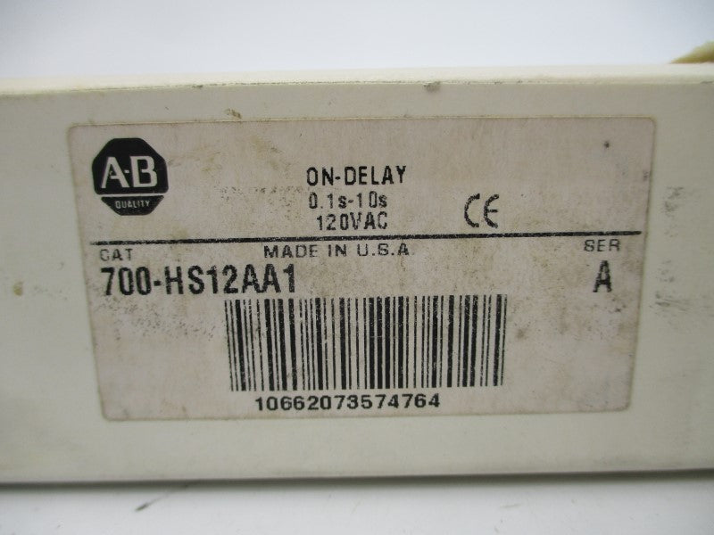 ALLEN BRADLEY 700-HS12AA1 SER. A 120VAC 12A 0.1-10S (WH) NSMP