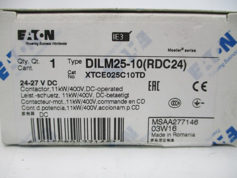 EATON DILM25-10(RDC24) XTCE025C10TD 24-27VDC 45A NSMP