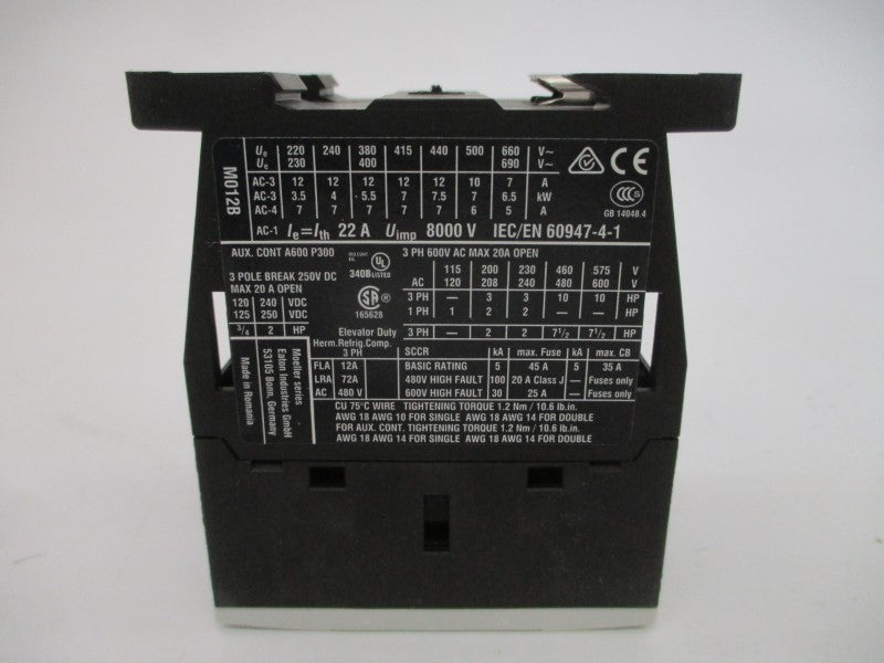 EATON DILMC12-10 XTCEC012B10TD 24VDC 22A NSMP