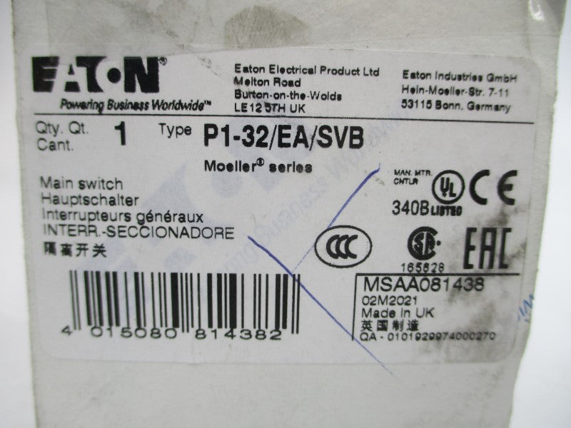 EATON P1-32/EA/SVB 690V 32A NSMP