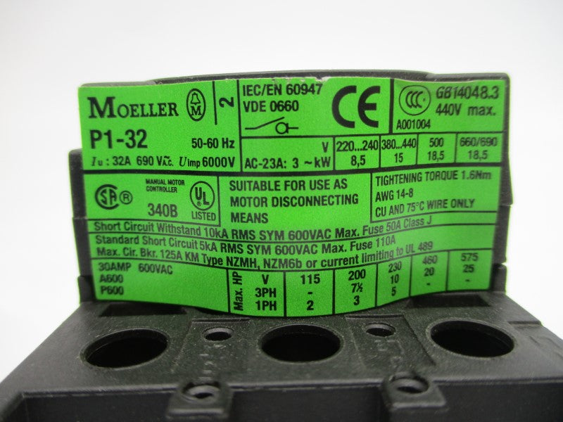 KLOCKNER MOELLER P1-32 690VAC 32A NSNP