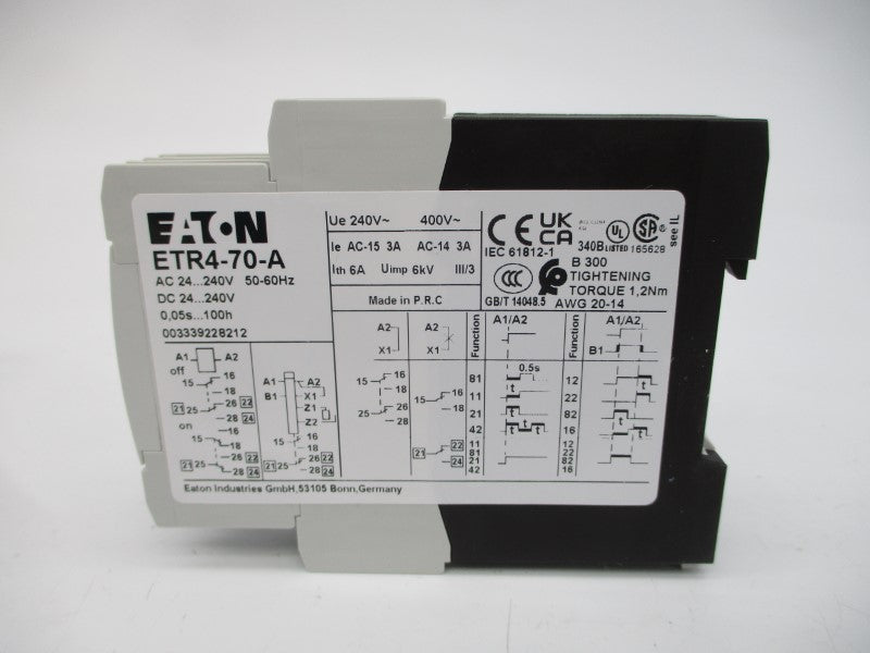 EATON ETR4-70-A(XTTR6A100H70B) 24-240VAC/DC 6A 0.05S-100H NSMP
