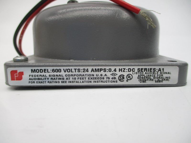 FEDERAL SIGNAL 600-024-1 SER. A1 24VDC 0.4A NSMP