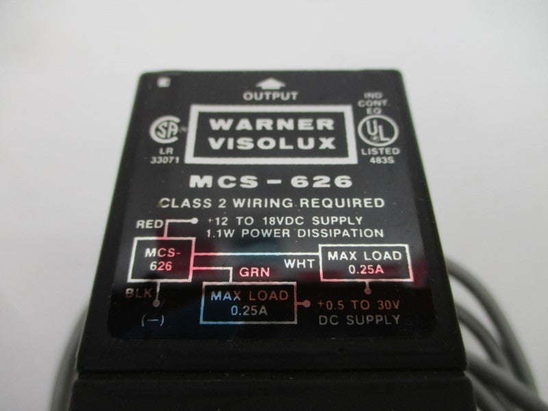 WARNER VISOLUX 7105-448-002 MCS-626 12-18VDC 0.25A NSMP