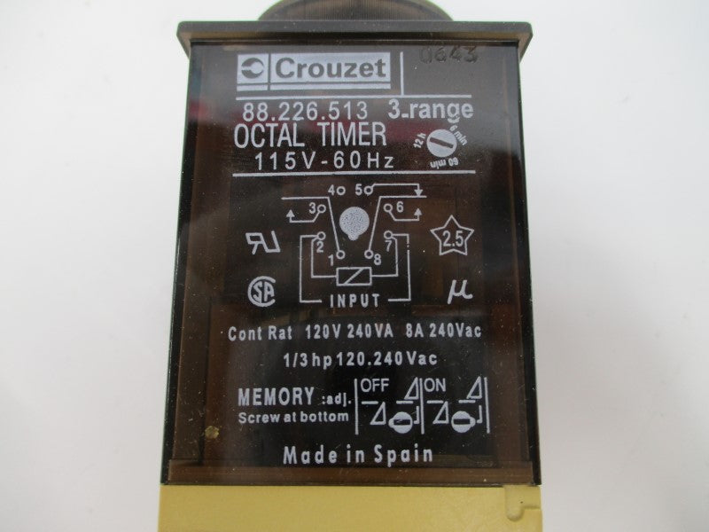 CROUZET 88.226.513 120/240VAC 8A 6M-12H NSMP