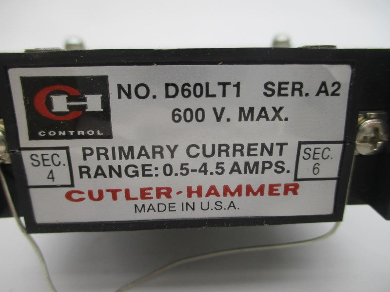 CUTLER HAMMER D60LT1 SER. A2 600V 0.5-4.5A 4-6S NSMP