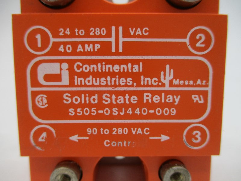 CONTINENTAL INDUSTRIES S505-OSJ440-009 24-280VAC 40A NSNP