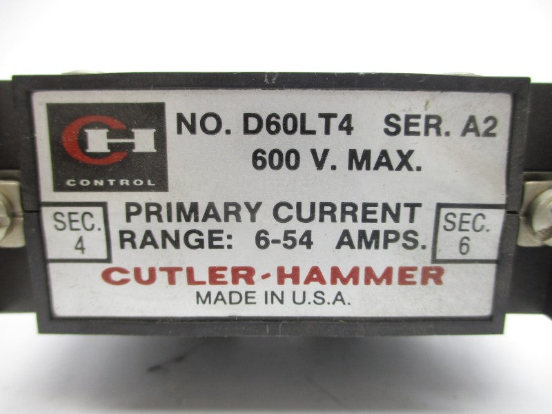 CUTLER HAMMER D60LT4 SER. A2 600V 6-54A 4-6S UNMP