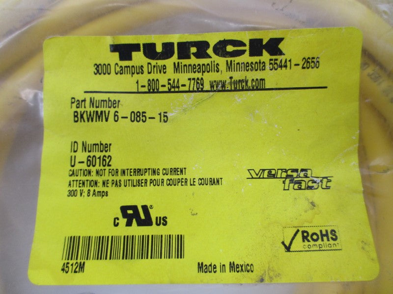 TURCK BKWMV6-085-15 U-60162 300V 8A NSMP