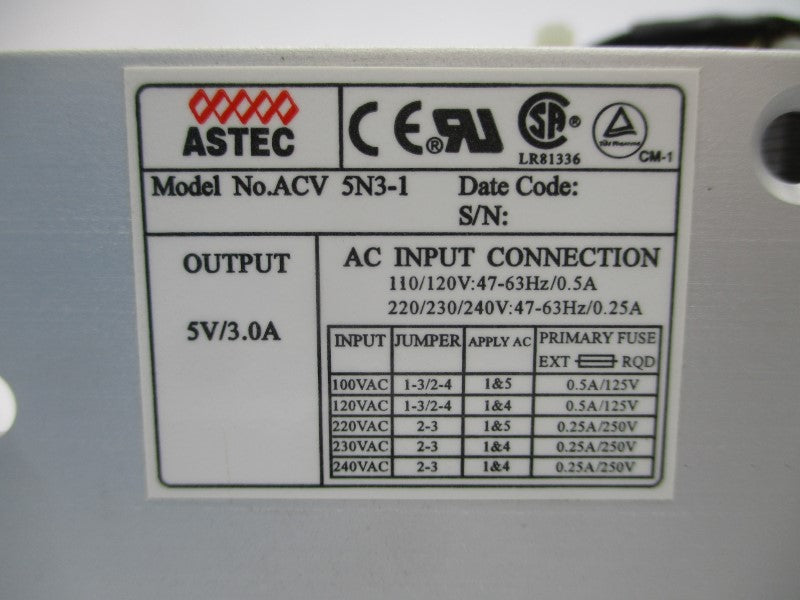 ASTEC 73-385-001 ACV5N3-1 240VAC 0.5A NSMP