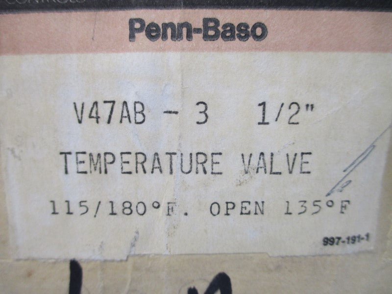 PENN CONTROLS V47AB-3 150PSI 1/2" NSMP