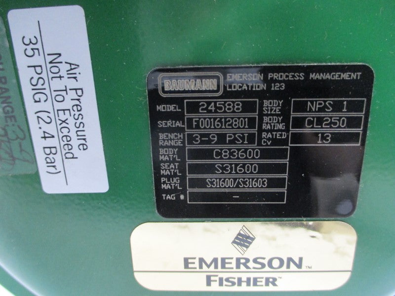 EMERSON FISHER 24588 TYPE 3660 3-9PSI NSNP