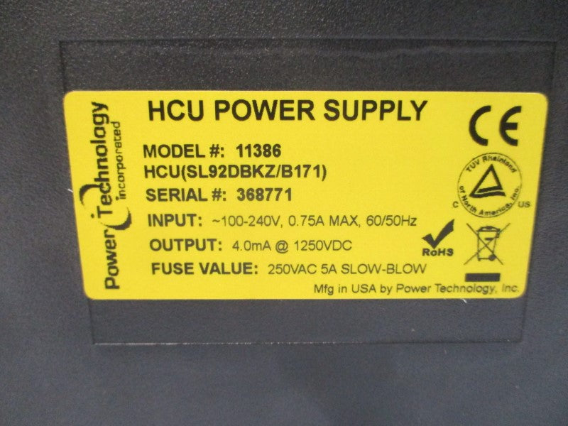 POWER TECHNOLOGY 11386 HCU(SL9DBKZ/B171) 100-240V 0.75A NSMP