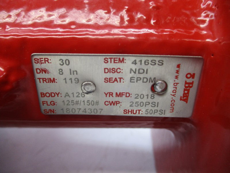 BRAY SR30 125#/150# 50PSI 8" NSNP