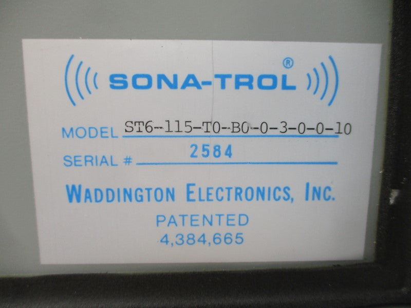 WADDINGTON ELECTRONICS SONA-TROL ST6-115-T0-B0-0-3-0-0-10 115V NSNP