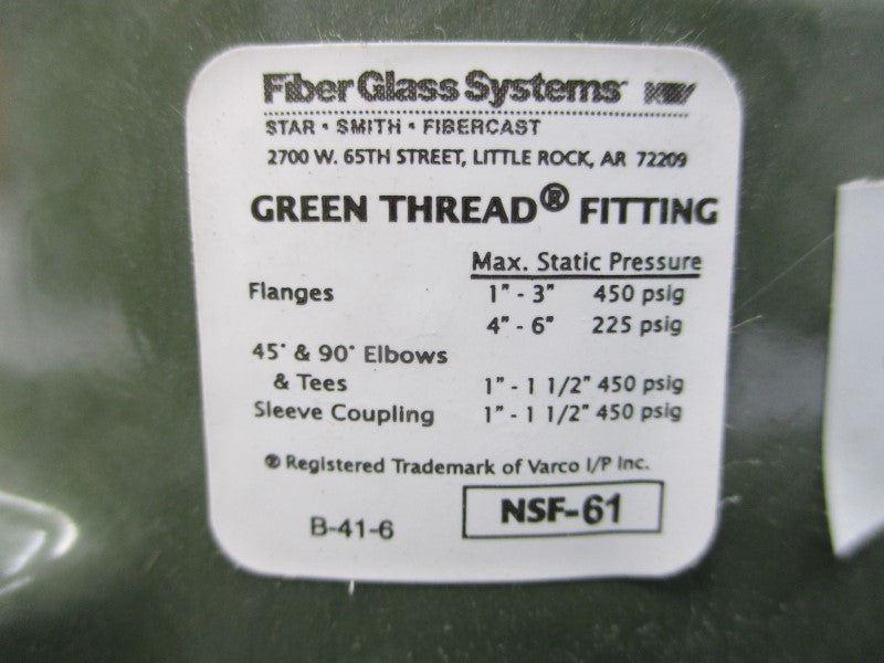 FIBER GLASS SYSTEMS B-30-2 NSF-61 450PSI 1-1/2" NSNP