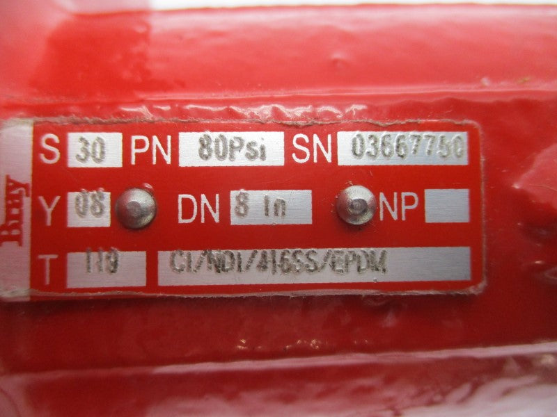 BRAY S30 C1/ND1/416SS/EPDM 80PSI 8" NSNP