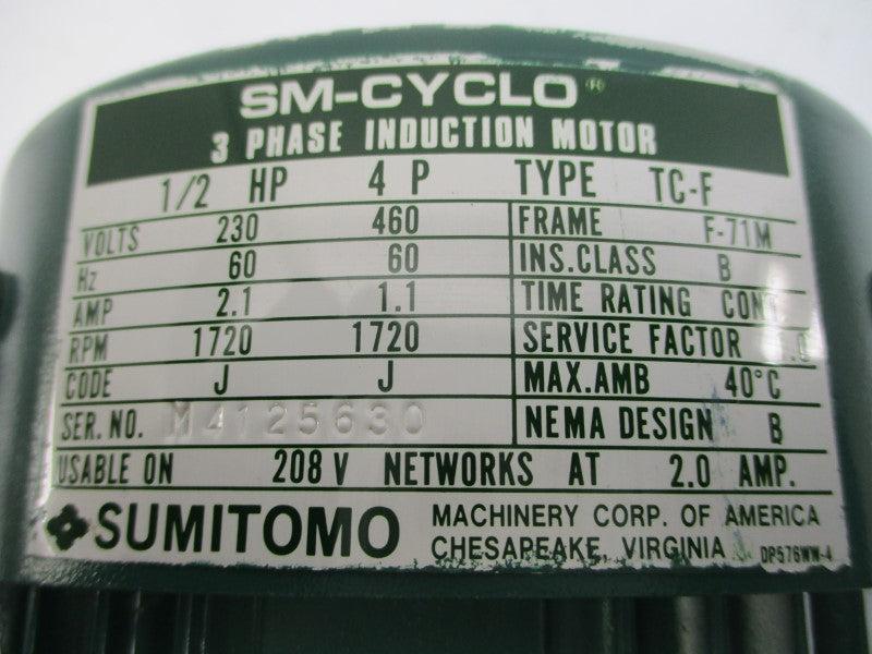 SUMITOMO HM3097A 230/460V 2.1/1.1A NSNP