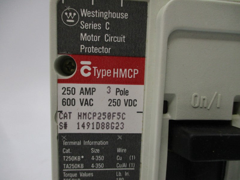 WESTINGHOUSE HMCP250F5C 1491D88G23 SER. C 600VAC 250A NSNP