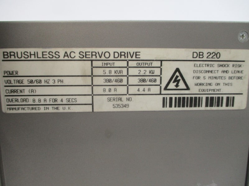 CONTROL TECHNIQUES DB220 380/460VAC 8.0A UNMP