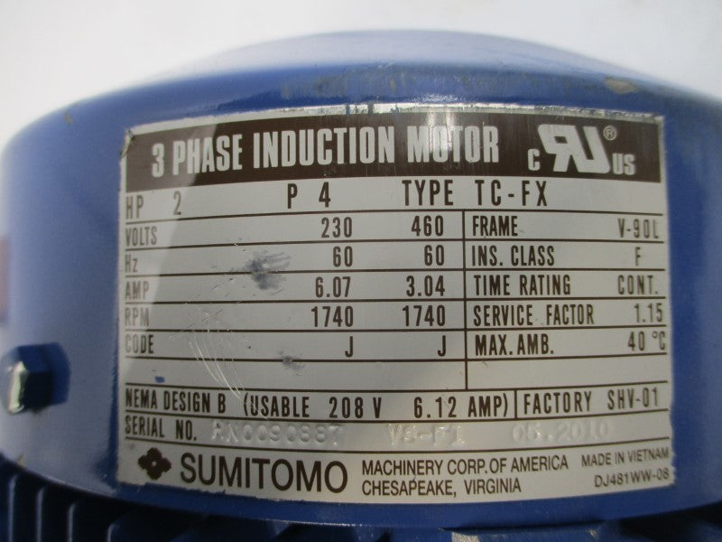 SUMITOMO CNVM2-6105YA-29 PA062806 230/460V 6.07/3.04A NSNP