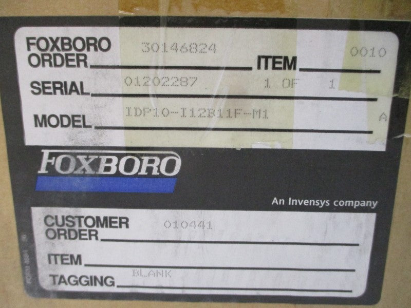 FOXBORO IDP10-I12B11F-M1 01202287 12.5-42.0VDC 3626PSI NSMP