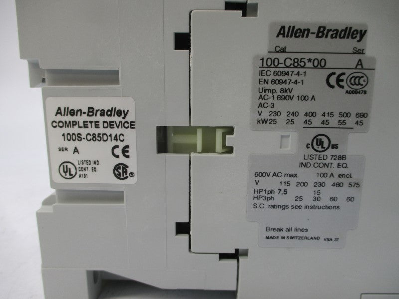 ALLEN BRADLEY 100S-C85D14C SER. A 110/120V 100A (BR/WH) NSMP