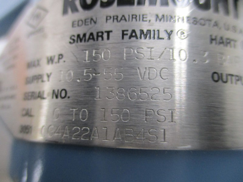 ROSEMOUNT 3051CG4A22A1AB4S1 10.5-55VDC 0-150PSI NSNP