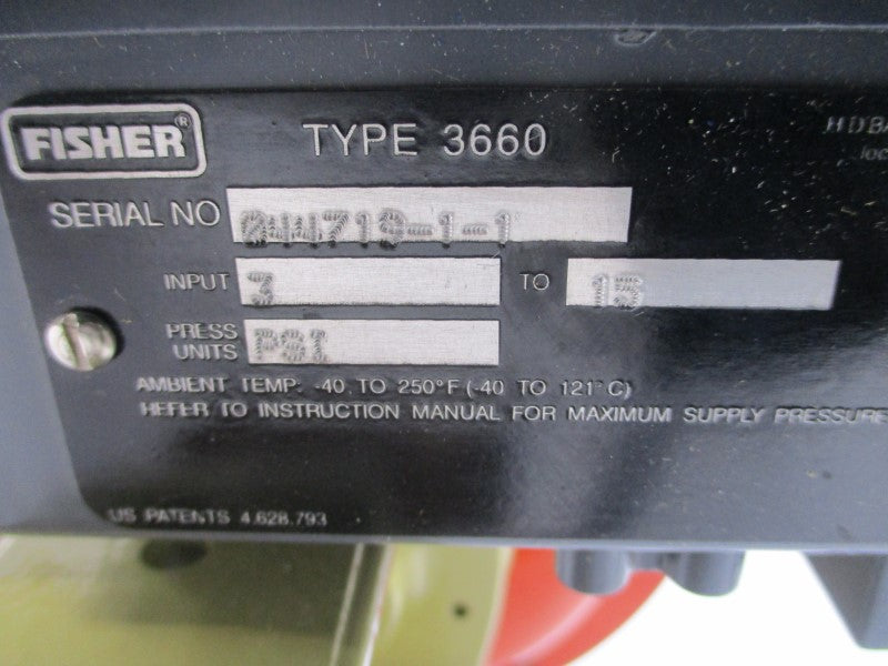 FISHER CONTROLS 32-24588 TYPE 3660 3-15PSI 0.50" NSNP