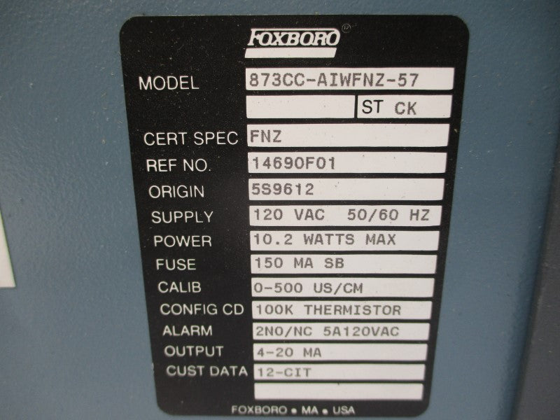 FOXBORO 873CC-AIWFNZ-57 120VAC 5A NSNP