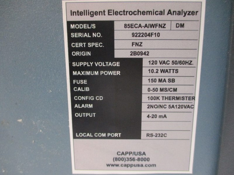 ANALYZER 85ECA-AIWFNZ 873 120VAC 5A NSNP