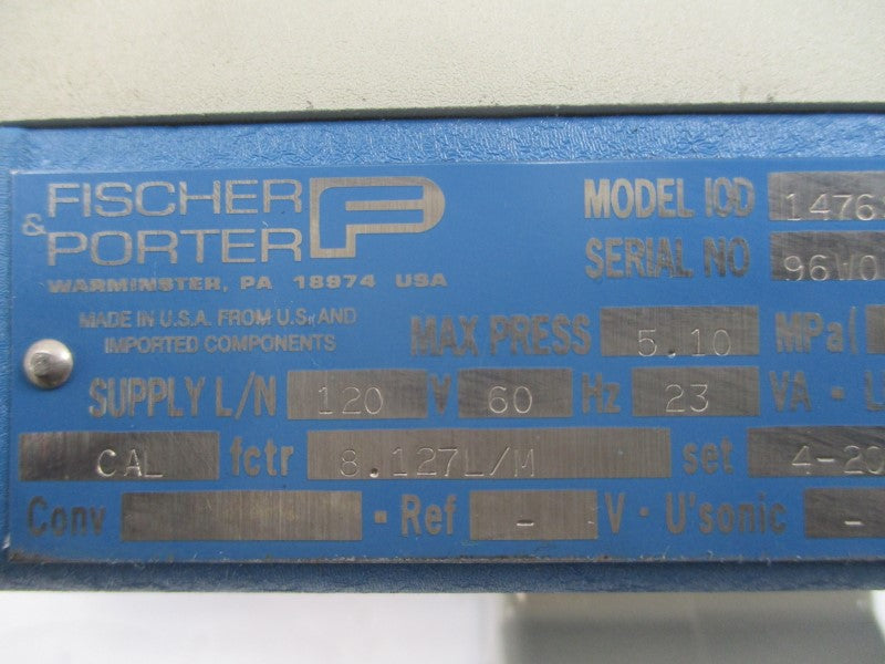 FISCHER & PORTER 1476SH02PM29KC51C7112C1 120V 740PSI 5/32" NSNP