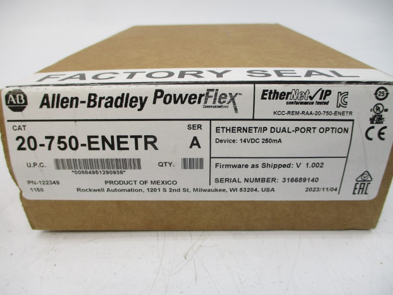 ALLEN BRADLEY 20-750-ENETR SER. A F/W V1.002 14VDC DATE: 2023 NSFS