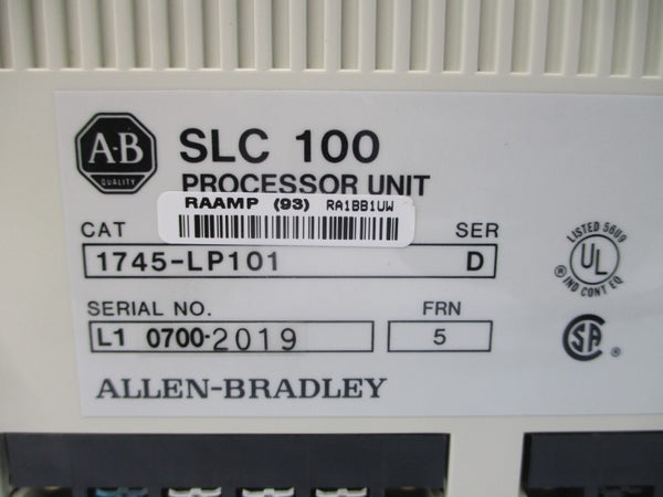 ALLEN BRADLEY 1745-LP101 SER. D F/W 5 85-132VAC 15A NSMP