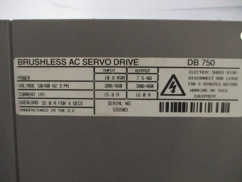 CONTROL TECHNIQUES DB750 380/460VAC 15.0A UNMP