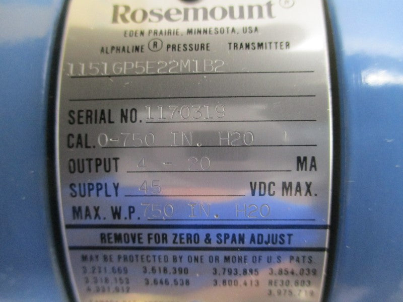 ROSEMOUNT 1151GP5E22M1B2 45VDC NSMP