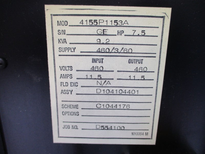 FINCOR 4155P1153A 460VAC 11.5A NSNP