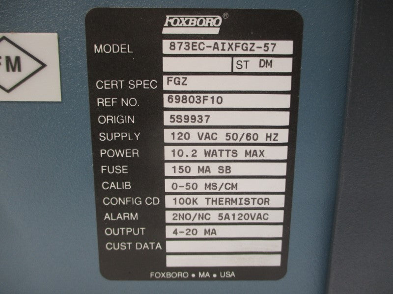 FOXBORO 873EC-AIXFGZ-57 120VAC 5A NSNP
