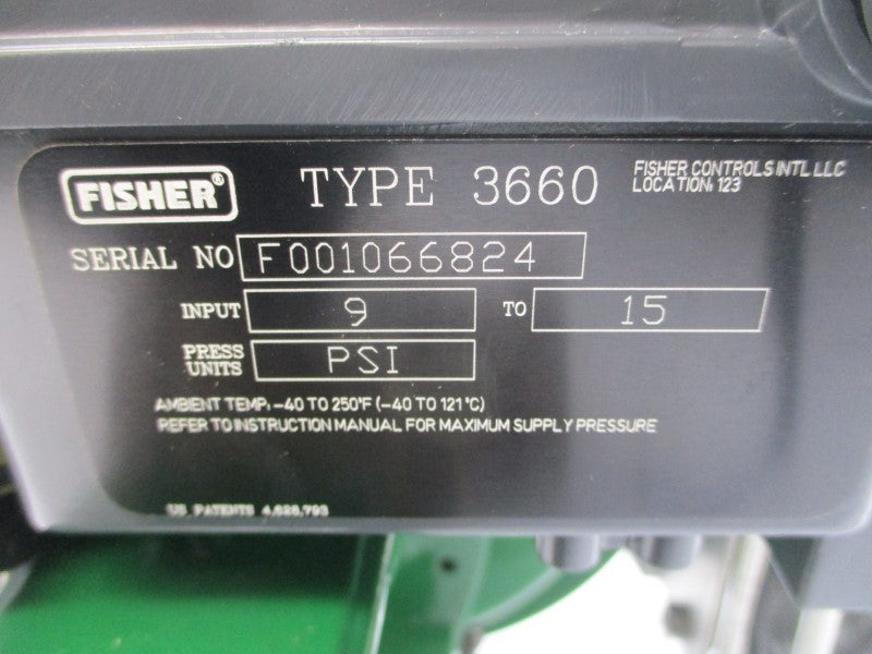 FISHER EMERSON BAUMANN 24588 TYPE 3660 5-15PSI 1-1/2" NSNP