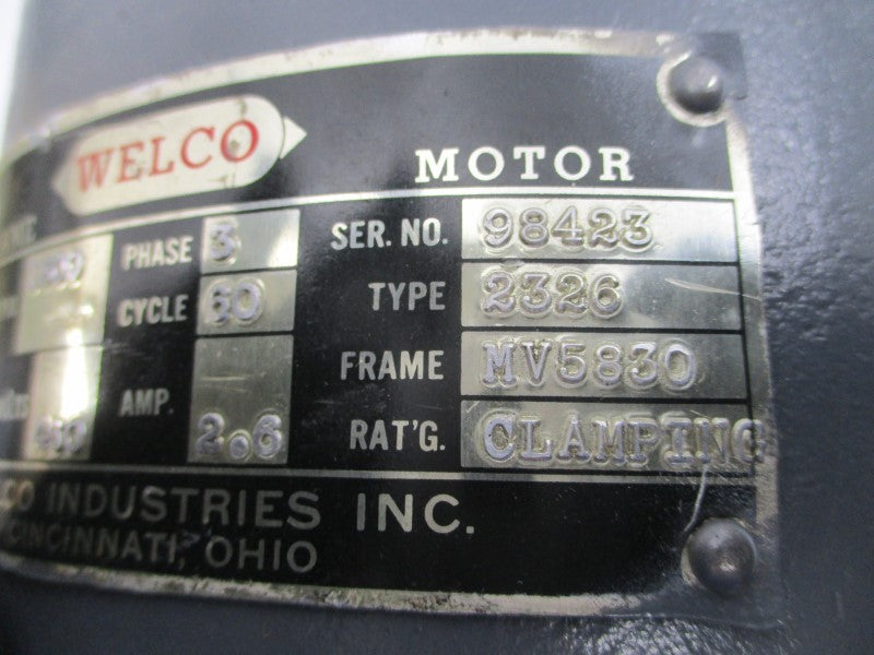 WELCO INDUSTRIES 2326 460V 2.6A REMAN