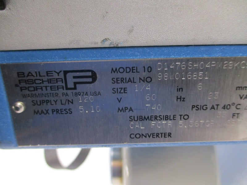 BAILEY RSCHER & PORTER D1476SH04PM29KC51C1414C1 120V 740PSI 1/4" NSNP