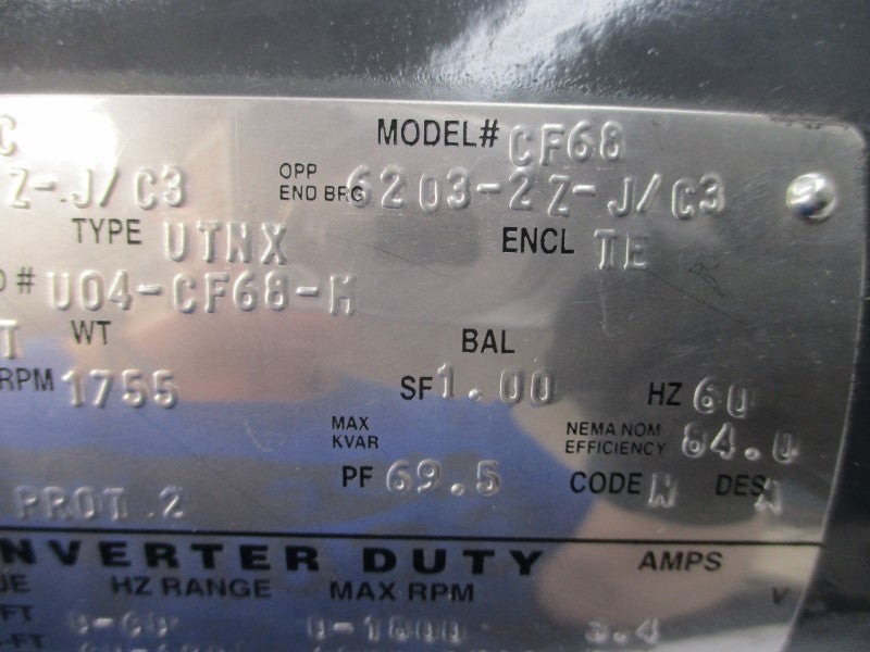 US MOTORS UN1T2BC CF68 230/460V 3.2/1.6A NSNP