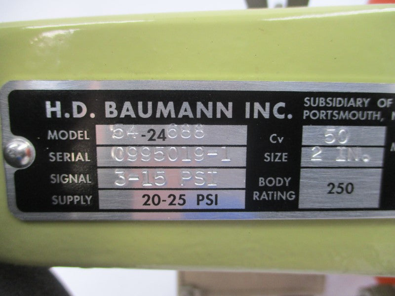 H.D. BAUMANN 54-24688 20-25PSI 2" NSNP