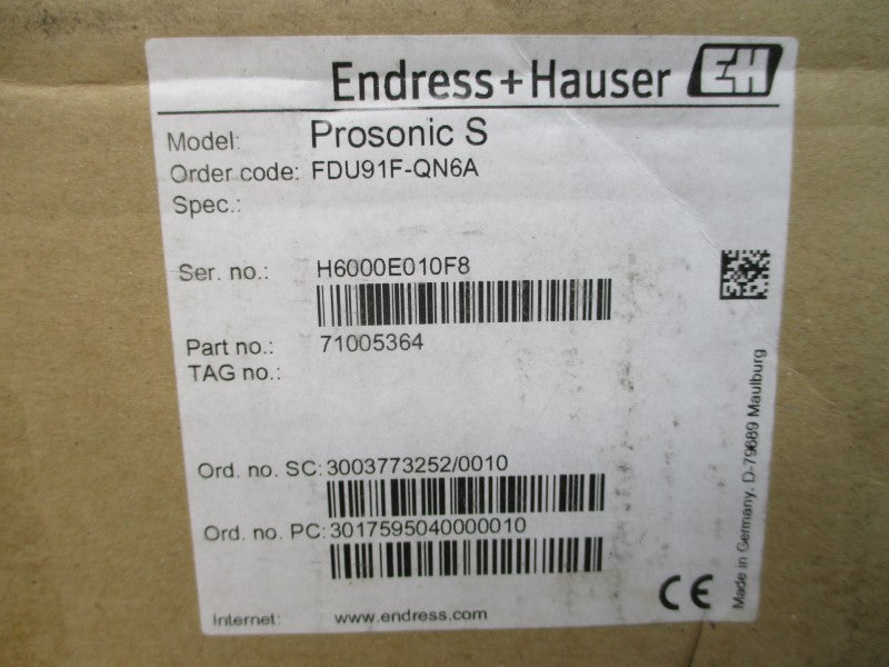 ENDRESS+HAUSER FDU91F-QN6A 58PSI NSMP
