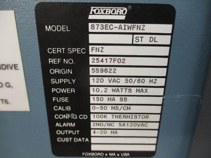 FOXBORO 873EC-AIWFNZ 120VAC 5A NSMP