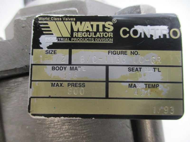 WATTS REGULATOR B/C-1133LCGR W/ CONTROMATICS 275SR80FC 125/250VAC 10A 120PSI NSNP