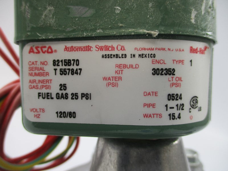 ASCO 8215B70 120V 25PSI 1-1/2" NSNP