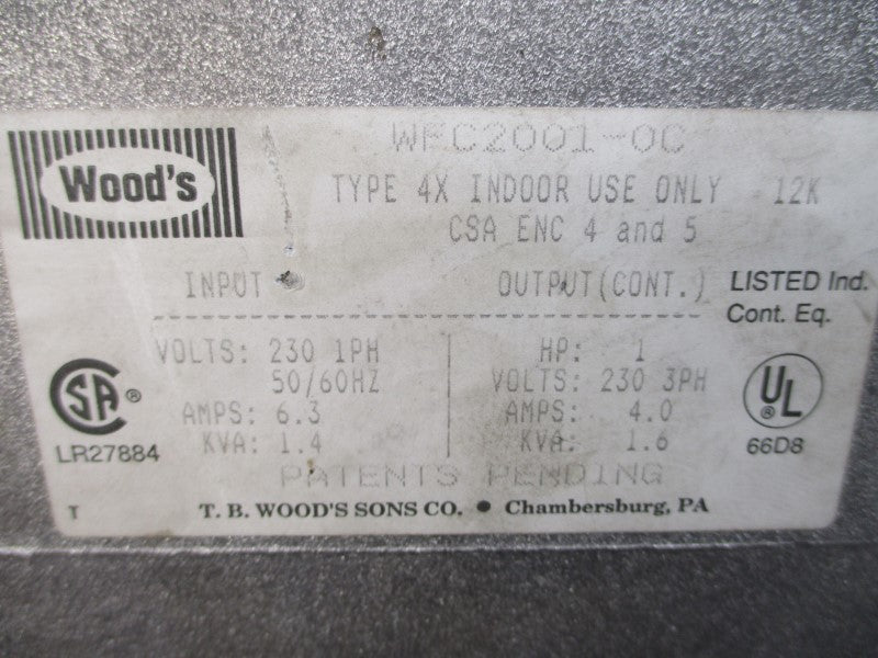 TB WOODS WFC2201-0C 230VAC 6.3A UNMP