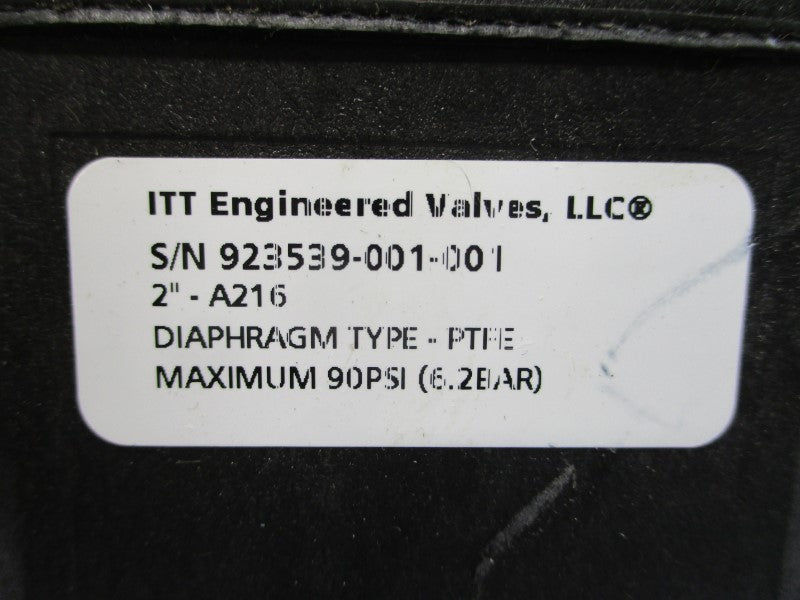 ITT ENGINEERED VALVES A216 90PSI 2" NSNP